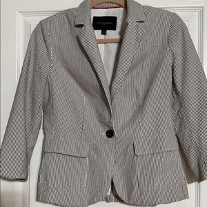 Banana Republic Women's Pinstripe Blazer - Black and White